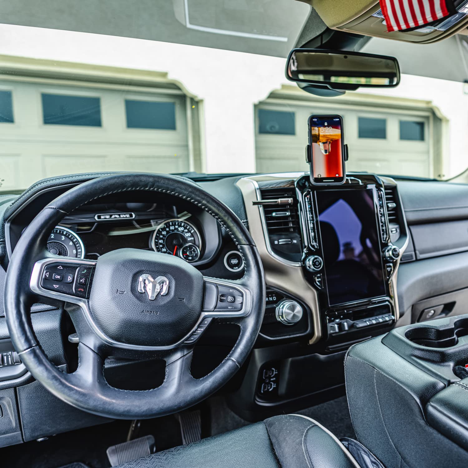 Bulletpoint Dash Cell Phone Holder For RAM Truck (2019+ 1500, 2500, 3500 and TRX) with 20mm Single Ball Mount - Compatible with iPhone and Android Smartphones - Image 4