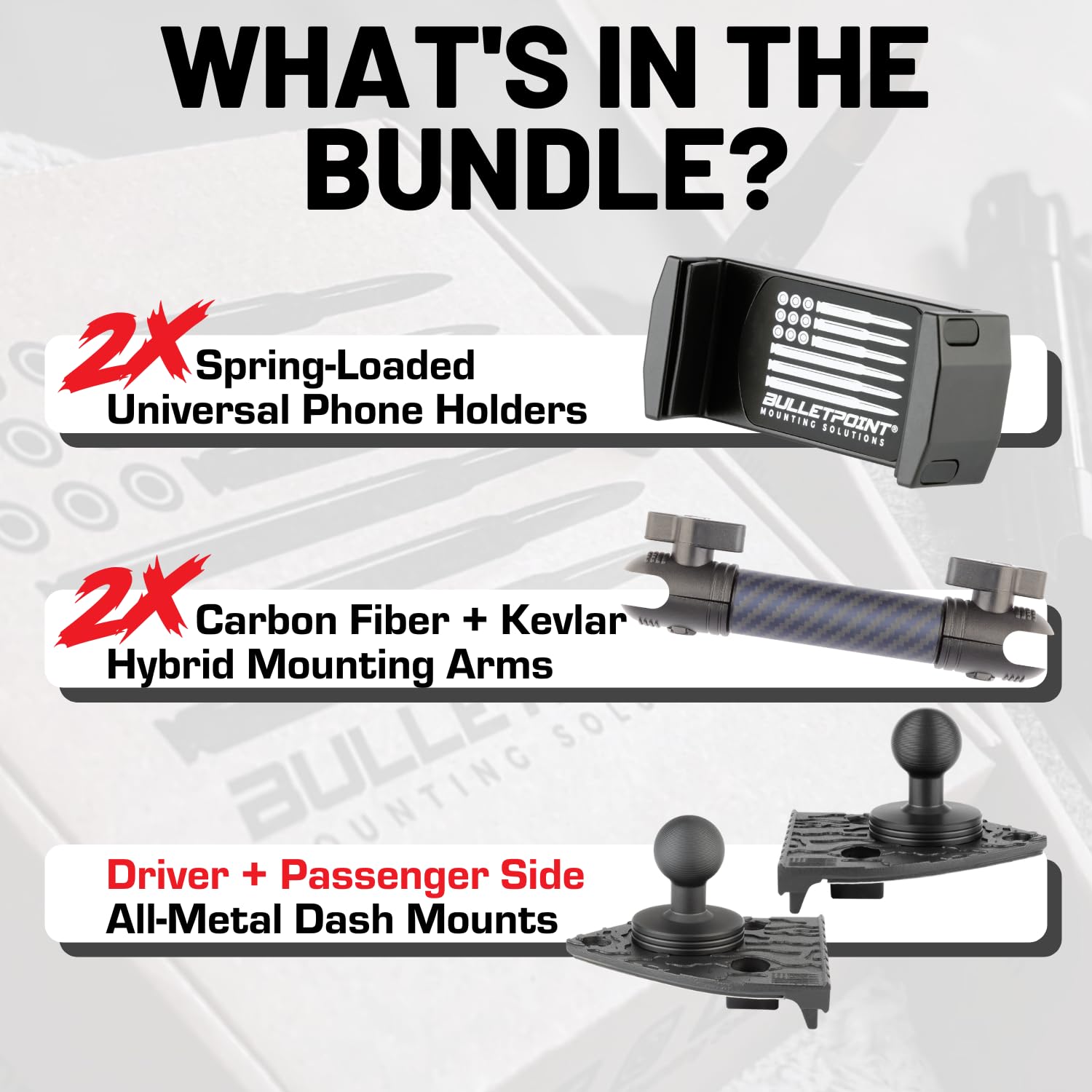 Bulletpoint Dash Mount Phone Holder Driver + Passenger Bundle Compatible with 2018-2023 Jeep Wrangler JL & 2020-2023 Jeep Gladiator - Image 5