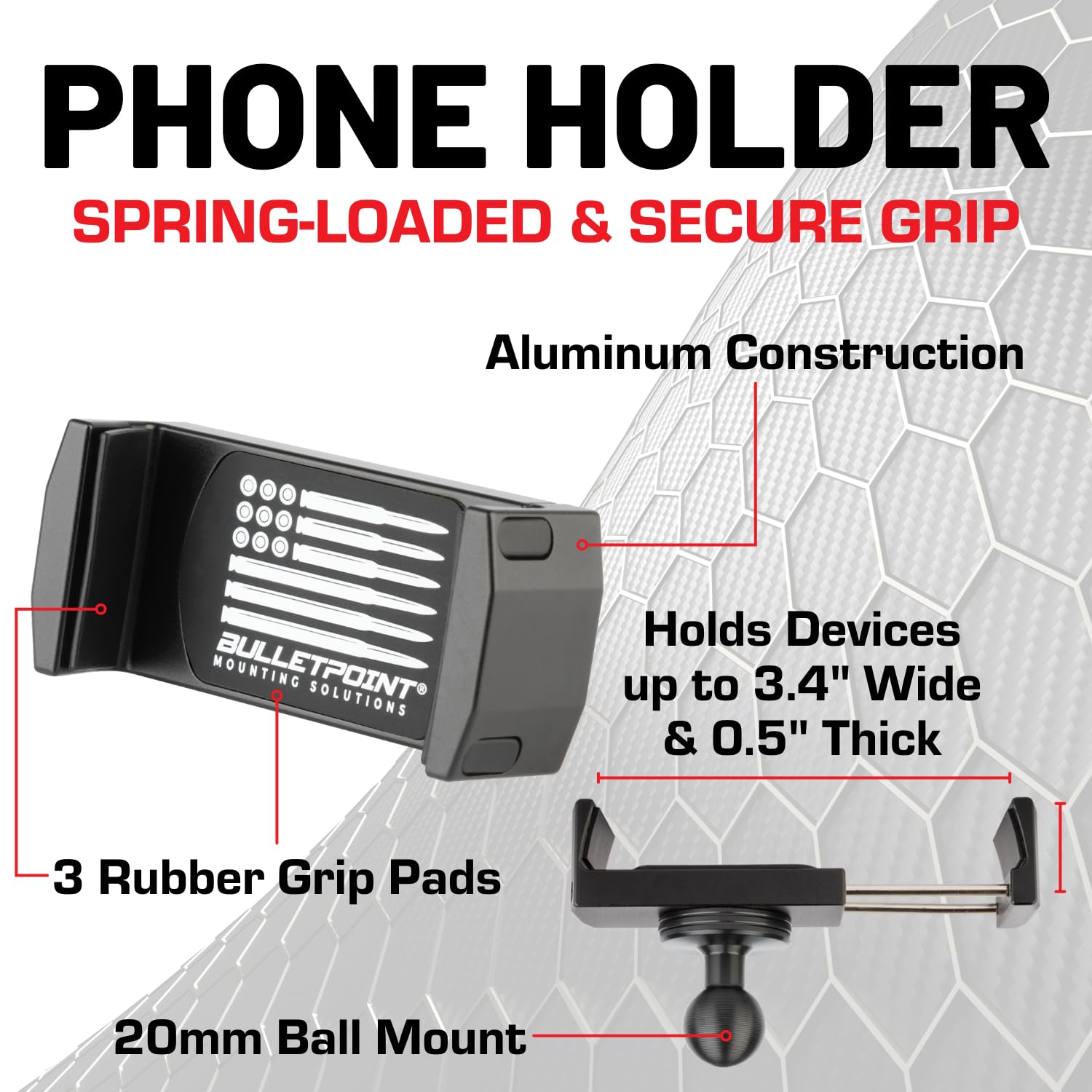 Bulletpoint Dash Mount Phone Holder Driver + Passenger Bundle Compatible with 2018-2023 Jeep Wrangler JL & 2020-2023 Jeep Gladiator - Image 6