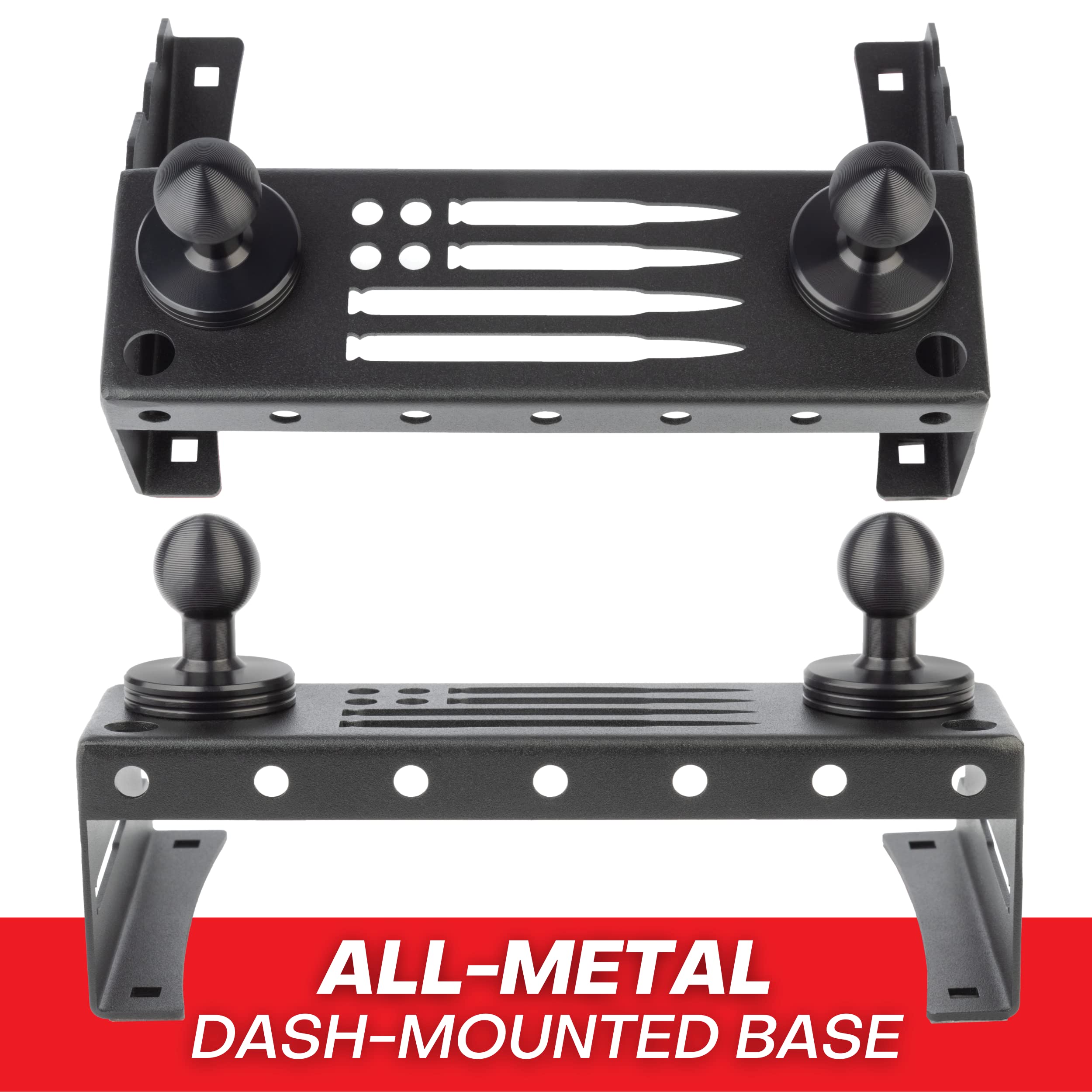 Bulletpoint Metal Dash Mount with 2 Phone Holders Bundle Compatible with 2015-2020 Ford F150 & 2017+ F250/F350 Super Duty - Dual 20mm Ball Dash F150 Phone Mount (13th Generation) - Image 4