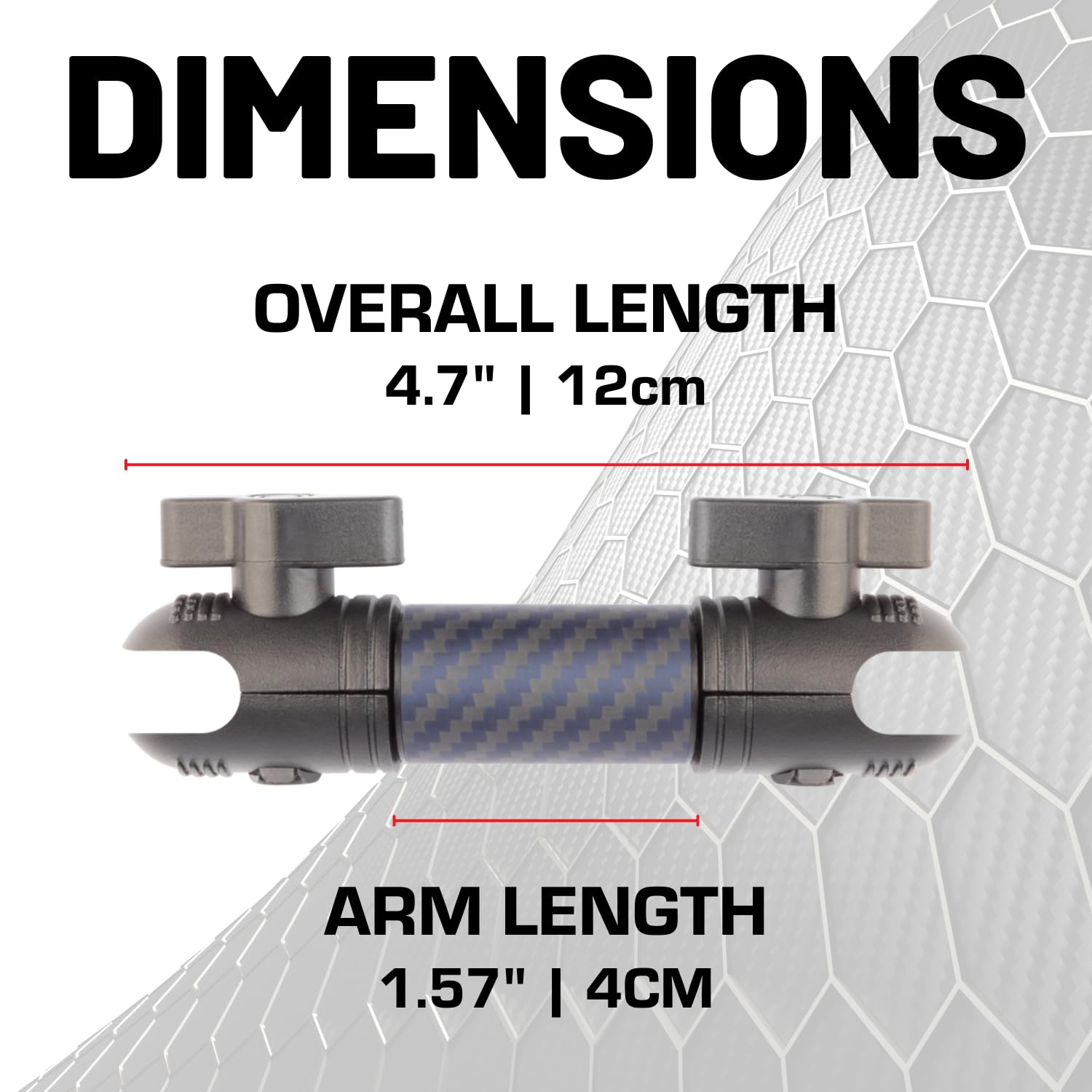 Bulletpoint Mounting Solutions Dash Mount 4.7" Arm Compatible with iPhone and Android Smartphones - Fits 20mm Attachment Ball (Carbon Fiber + Kevlar) - Image 5