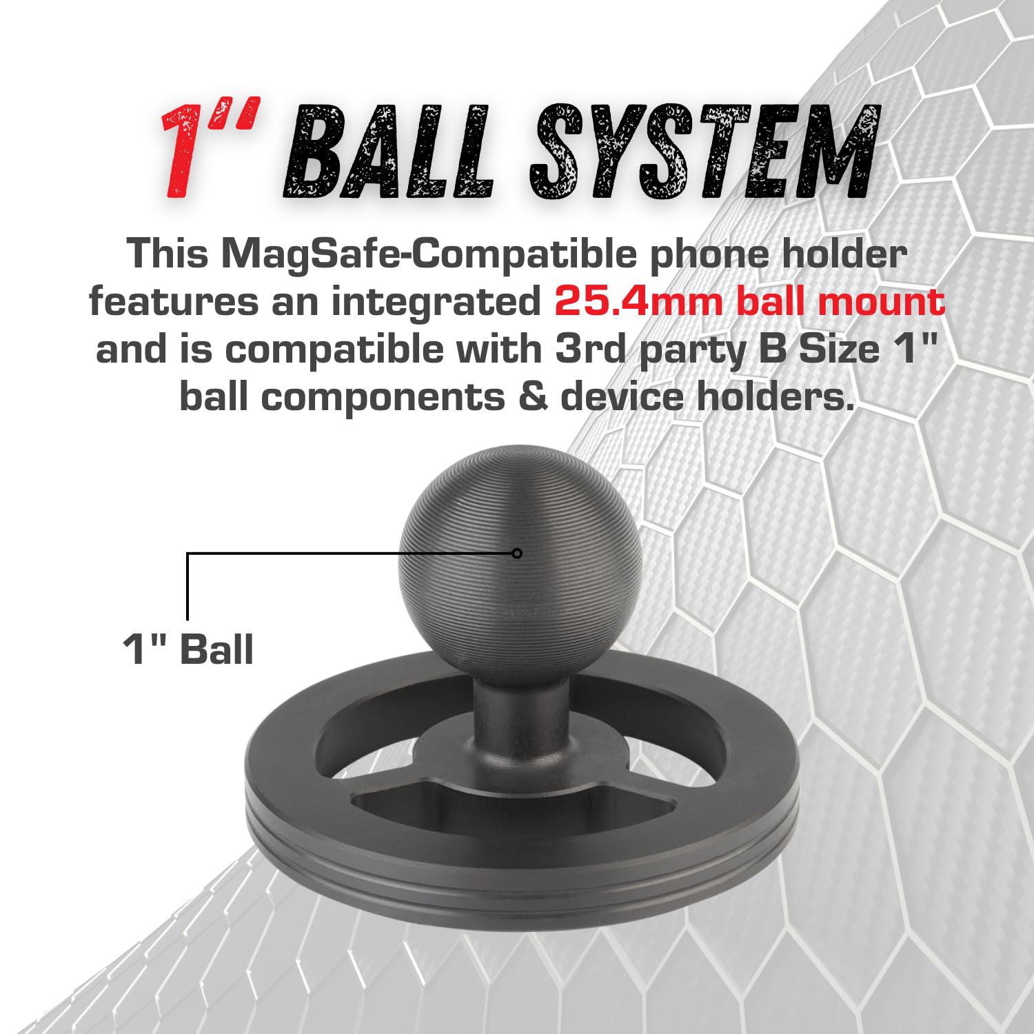 Bulletpoint Mounting Solutions Dash Mount Magnetic Cell Phone Holder Compatible with MagSafe iPhone Smartphones - 1 inch Ball Mount Attachment (25.4mm) - Image 4