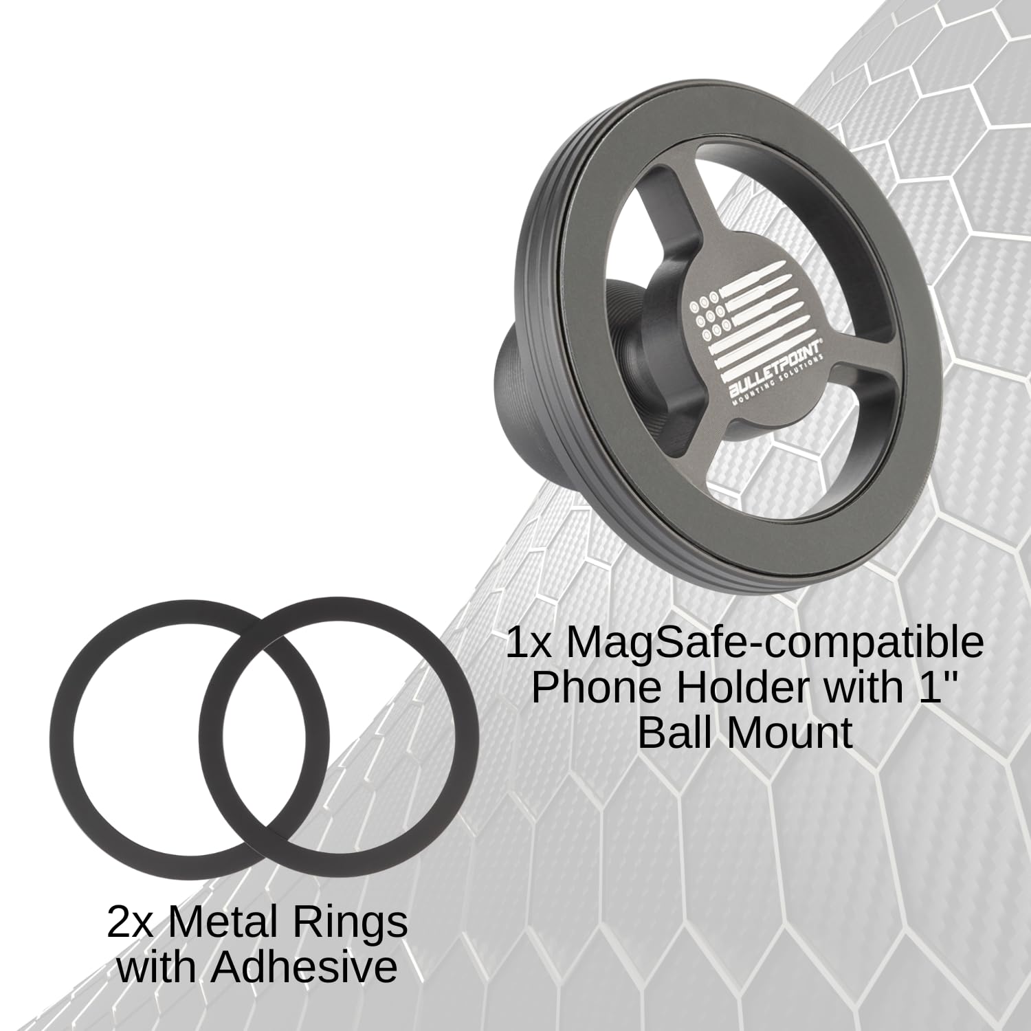 Bulletpoint Mounting Solutions Dash Mount Magnetic Cell Phone Holder Compatible with MagSafe iPhone Smartphones - 1 inch Ball Mount Attachment (25.4mm) - Image 6