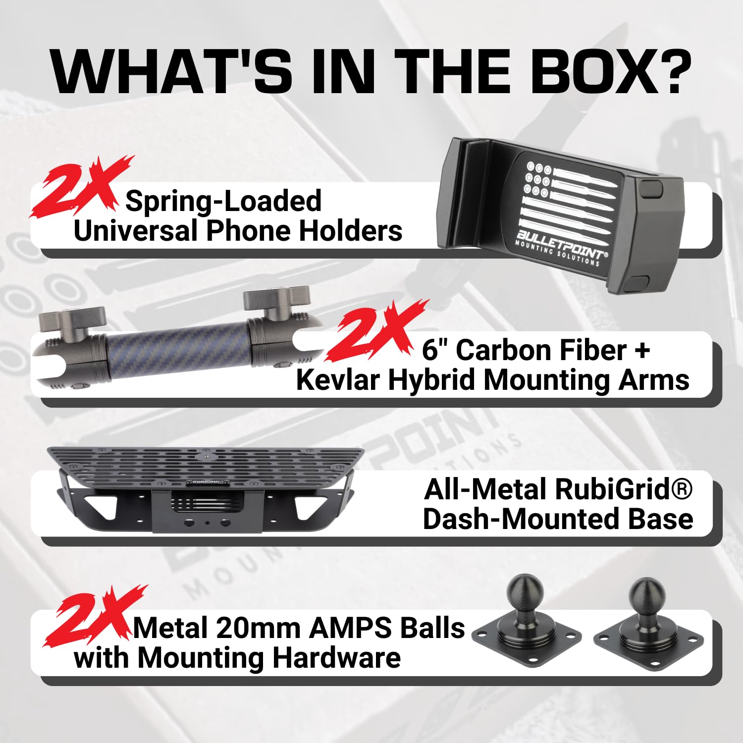 Bulletpoint RubiGrid Dash Mount Platform 2 Phone Holders Bundle Compatible with 2019+ Chevrolet Silverado & GMC Sierra Multi-Device Mount - Image 4