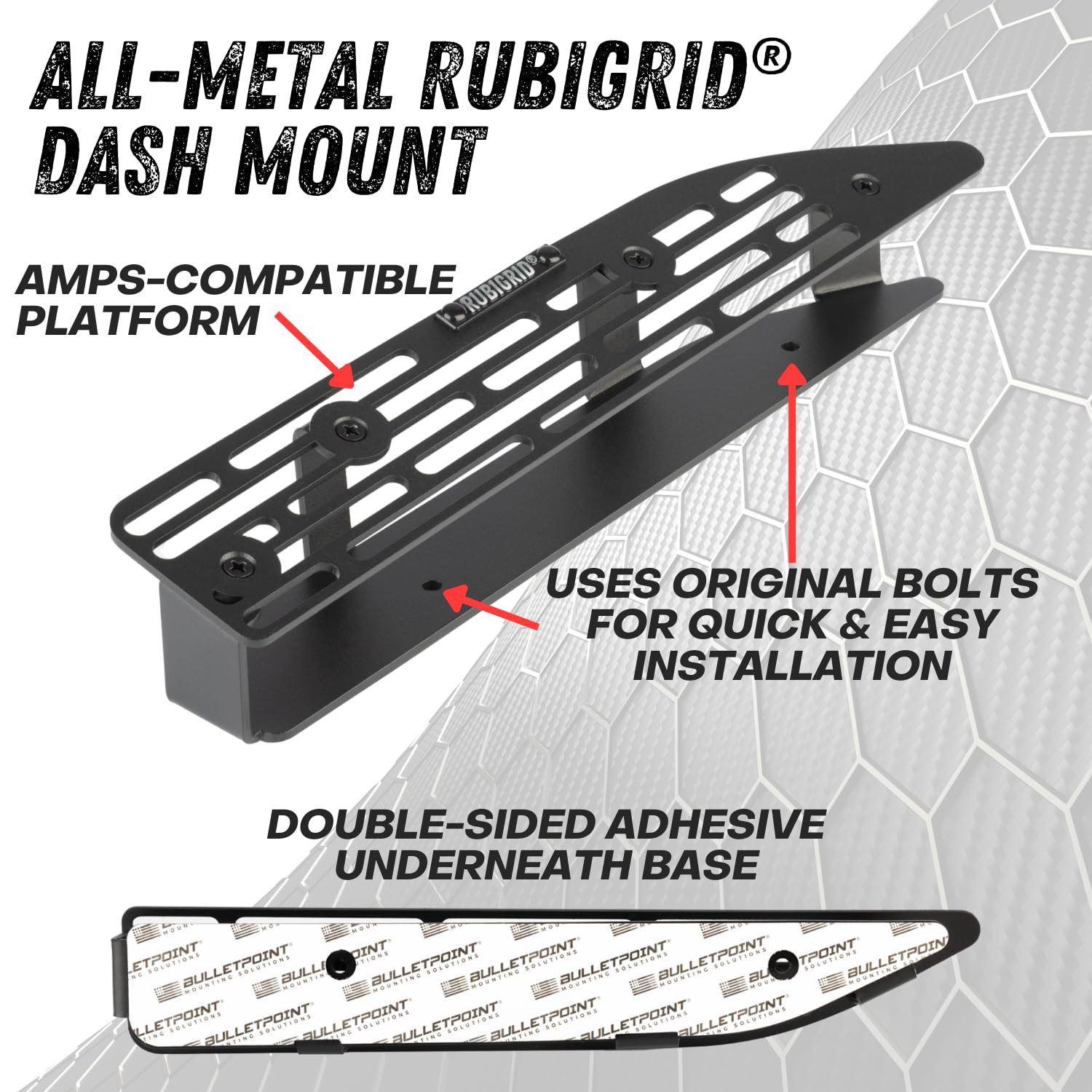 Bulletpoint RubiGrid Metal Dash Mount Phone Holder Compatible with 2022+ Chevrolet Silverado & GMC Sierra - Image 4