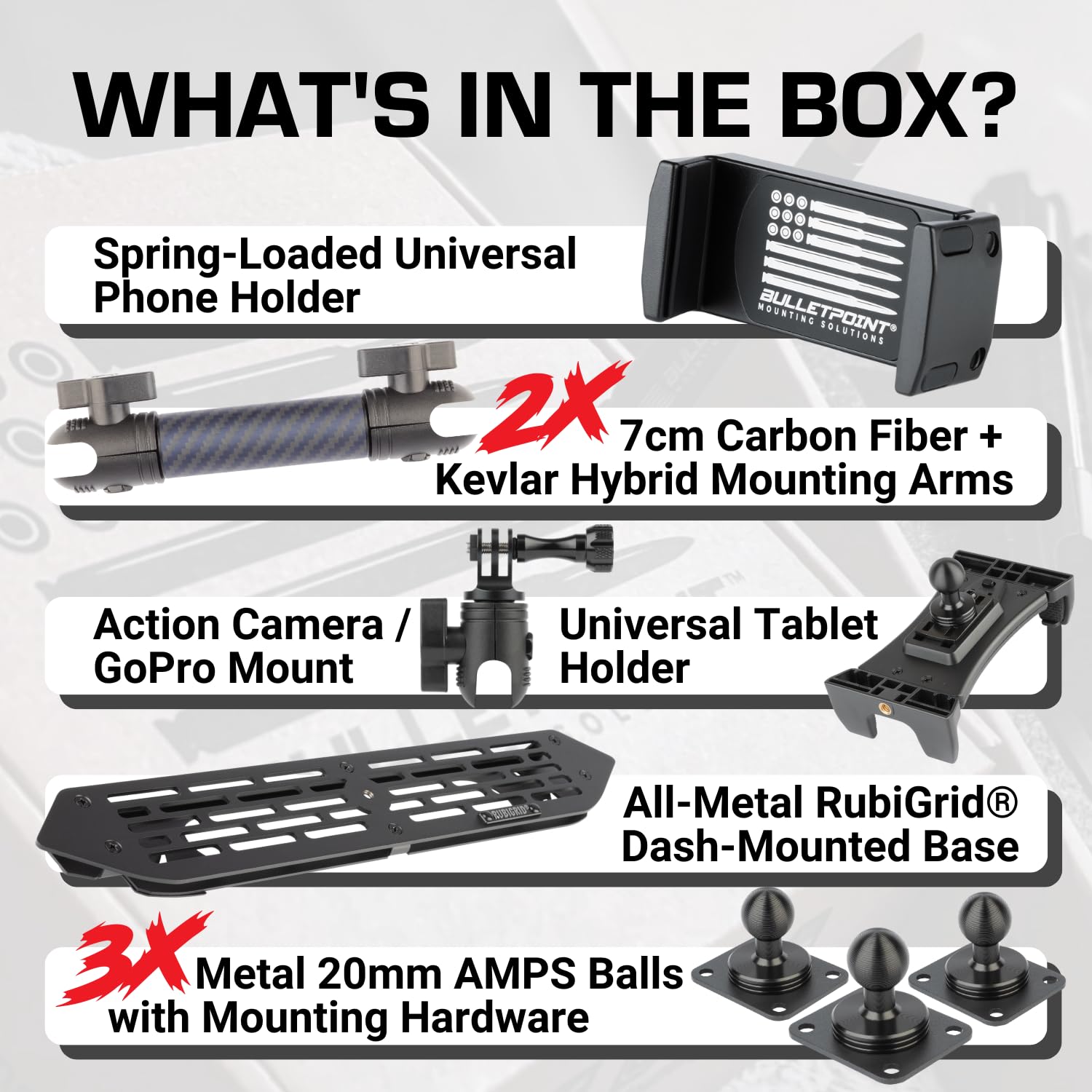 Bulletpoint RubiGrid Multiple Device Dash Mount Platform for Phone, Tablet & Action Camera Compatible with 2018–2023 Jeep Wrangler JL (NOT 4xe) & 2020–2023 Gladiator - Image 3